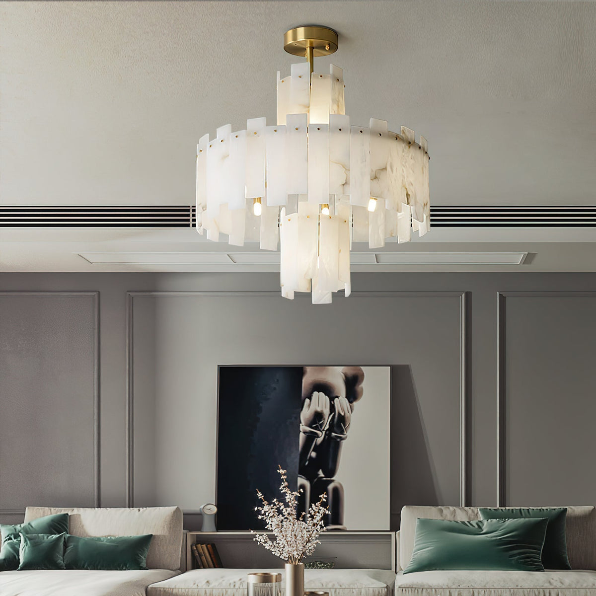 Zosolia Lustre Postmoderne Luxe Laiton Alabastre - Neutralighting