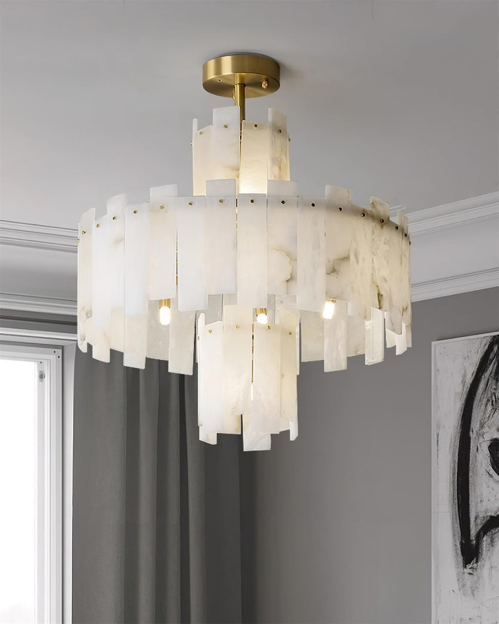 Soraya Chandelier Moderne en Albâtre - Neutralighting