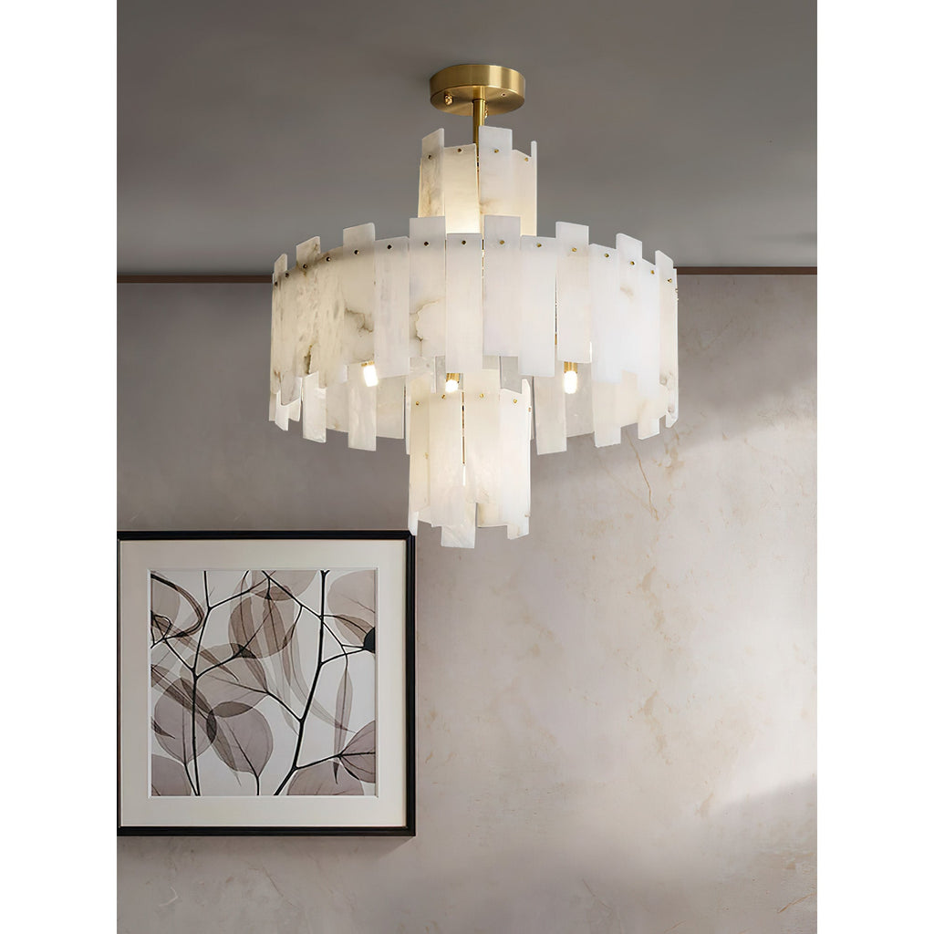 Zosolia Lustre Postmoderne Luxe Laiton Alabastre - Neutralighting