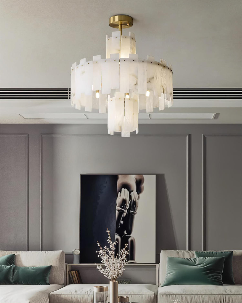 Soraya Chandelier Moderne en Albâtre - Neutralighting