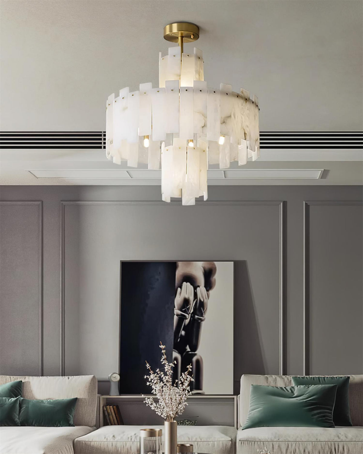 Soraya Chandelier Moderne en Albâtre - Neutralighting