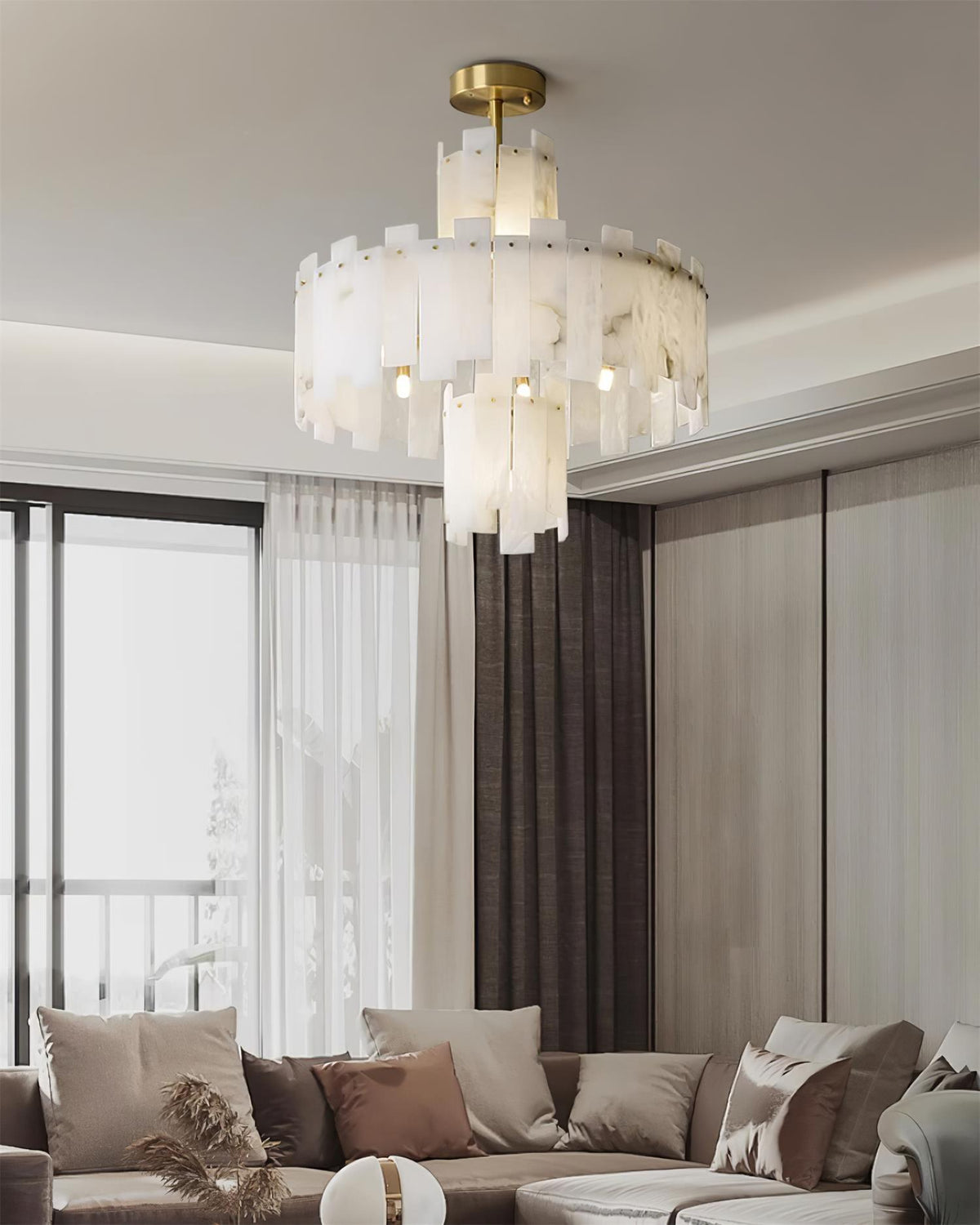 Soraya Chandelier Moderne en Albâtre - Neutralighting
