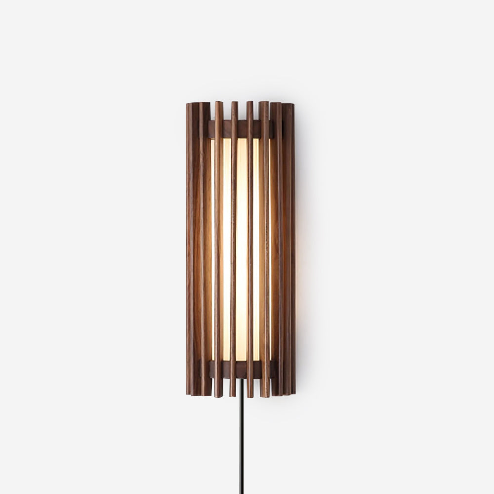 Veyno Lampe murale à lattes en bois - Neutralighting