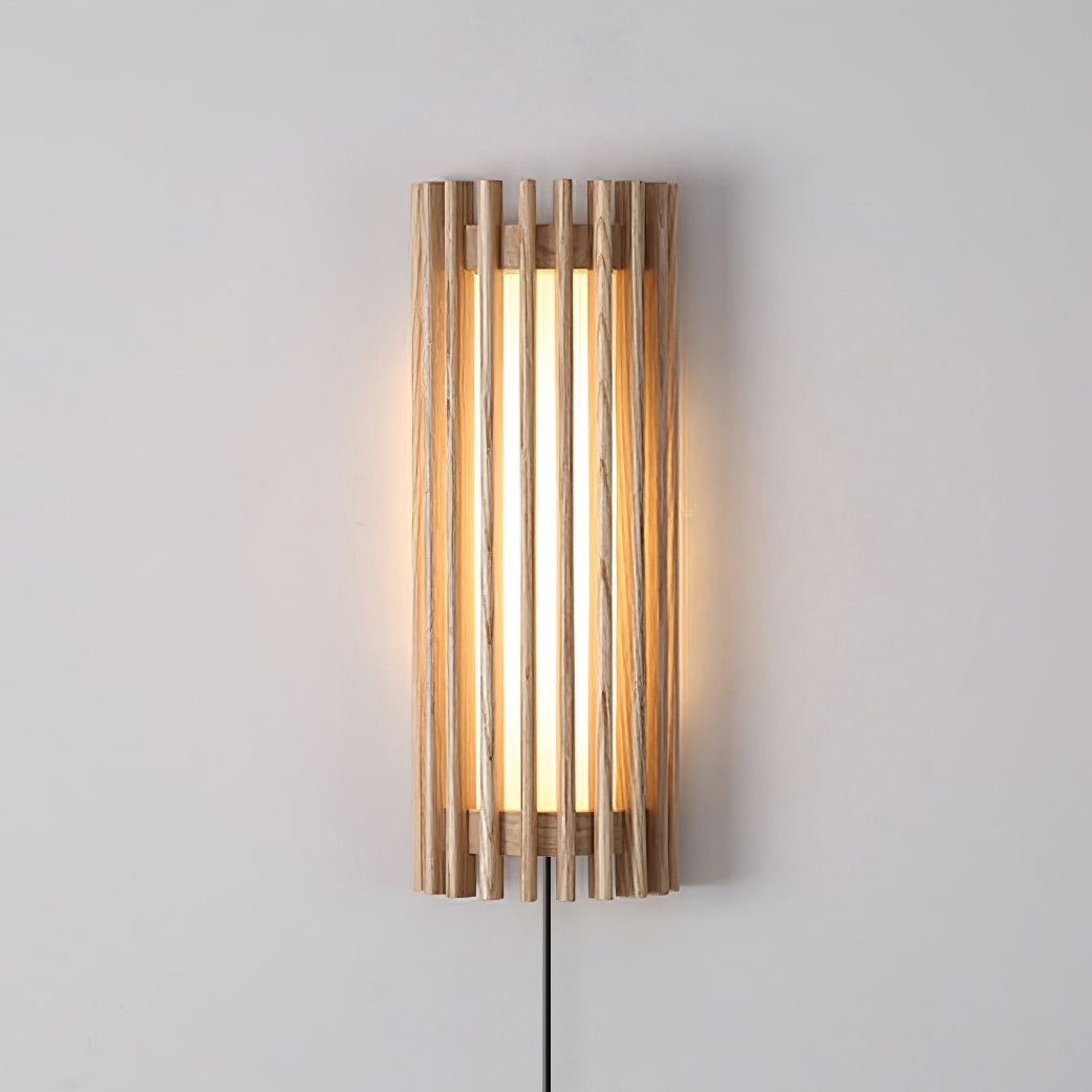 Veyno Lampe murale à lattes en bois - Neutralighting