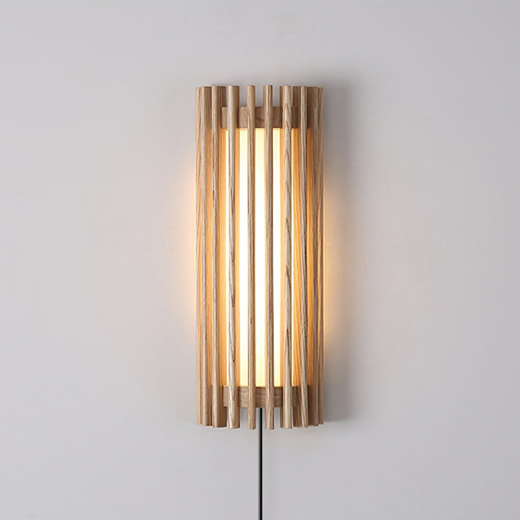 Veyno Lampe murale à lattes en bois - Neutralighting