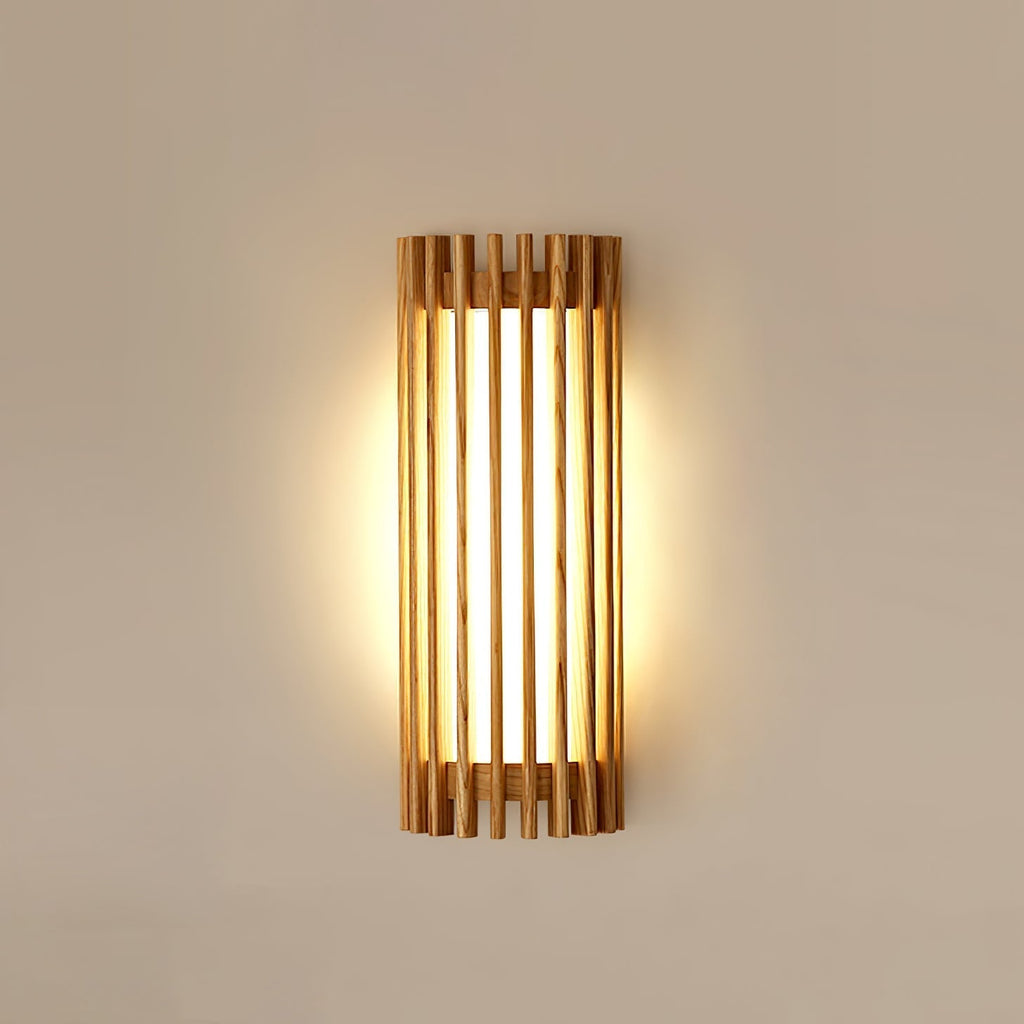 Veyno Lampe murale à lattes en bois - Neutralighting