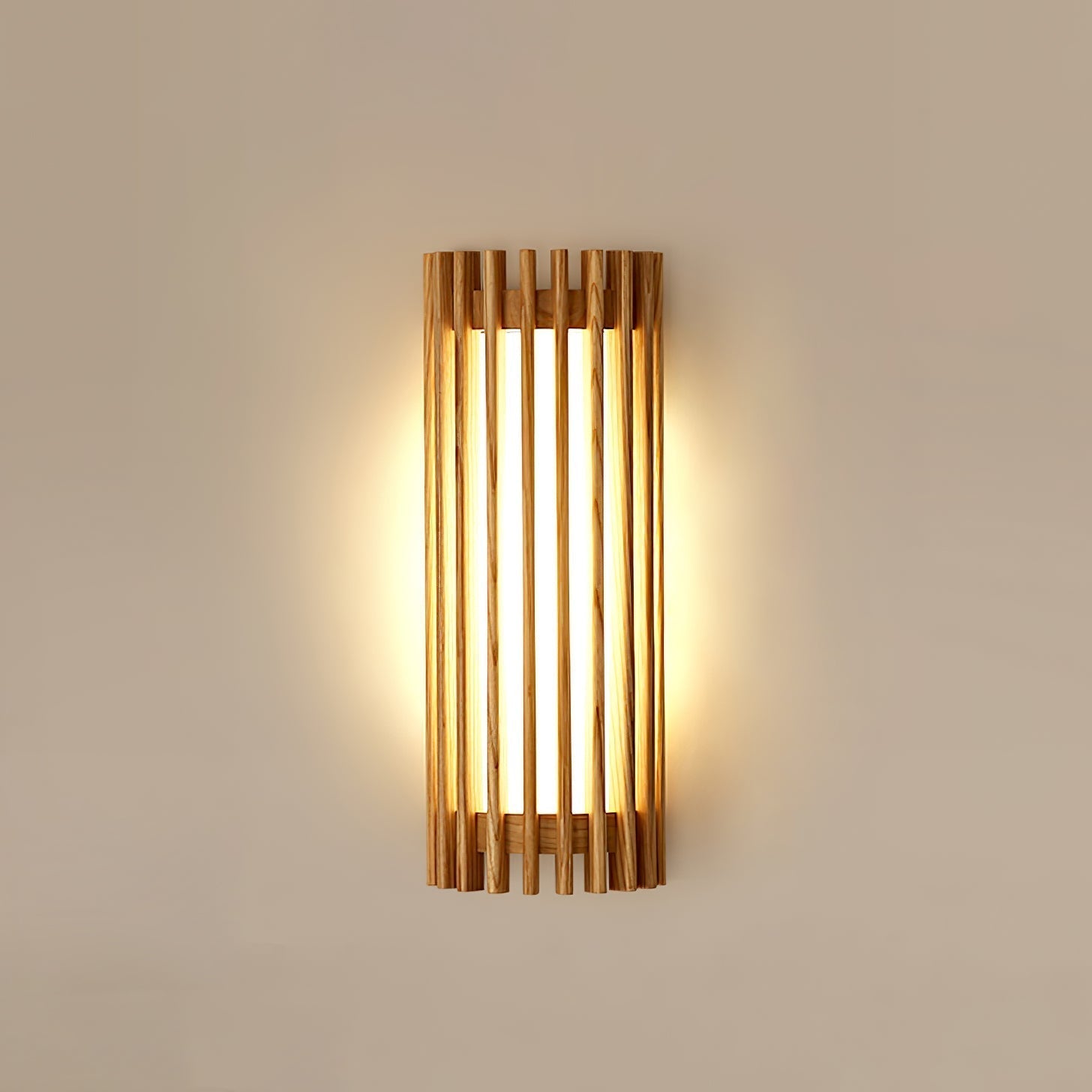 Veyno Lampe murale à lattes en bois - Neutralighting