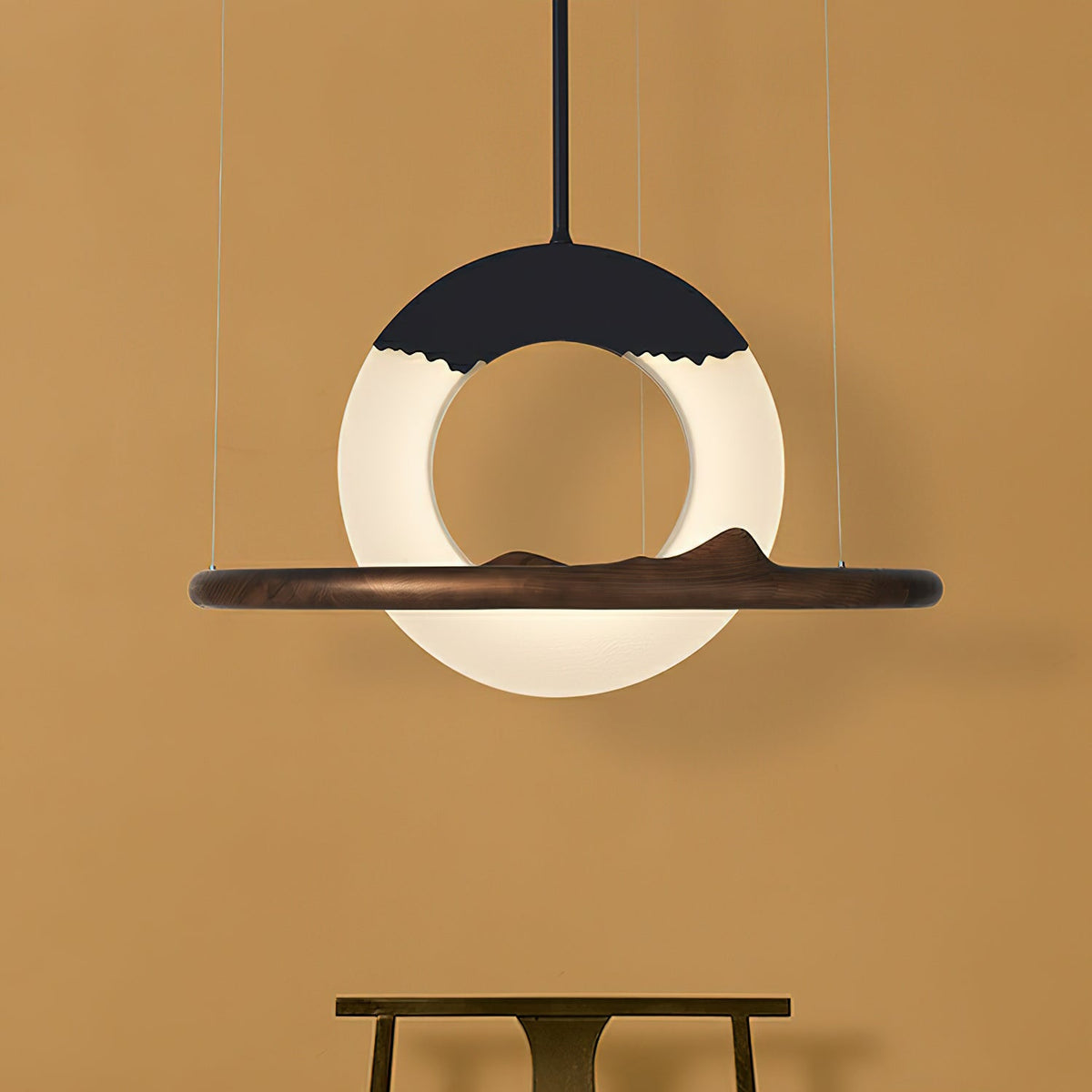 Mytalan Circulaire Acrylique Bois Pendentif Lumière - Neutralighting