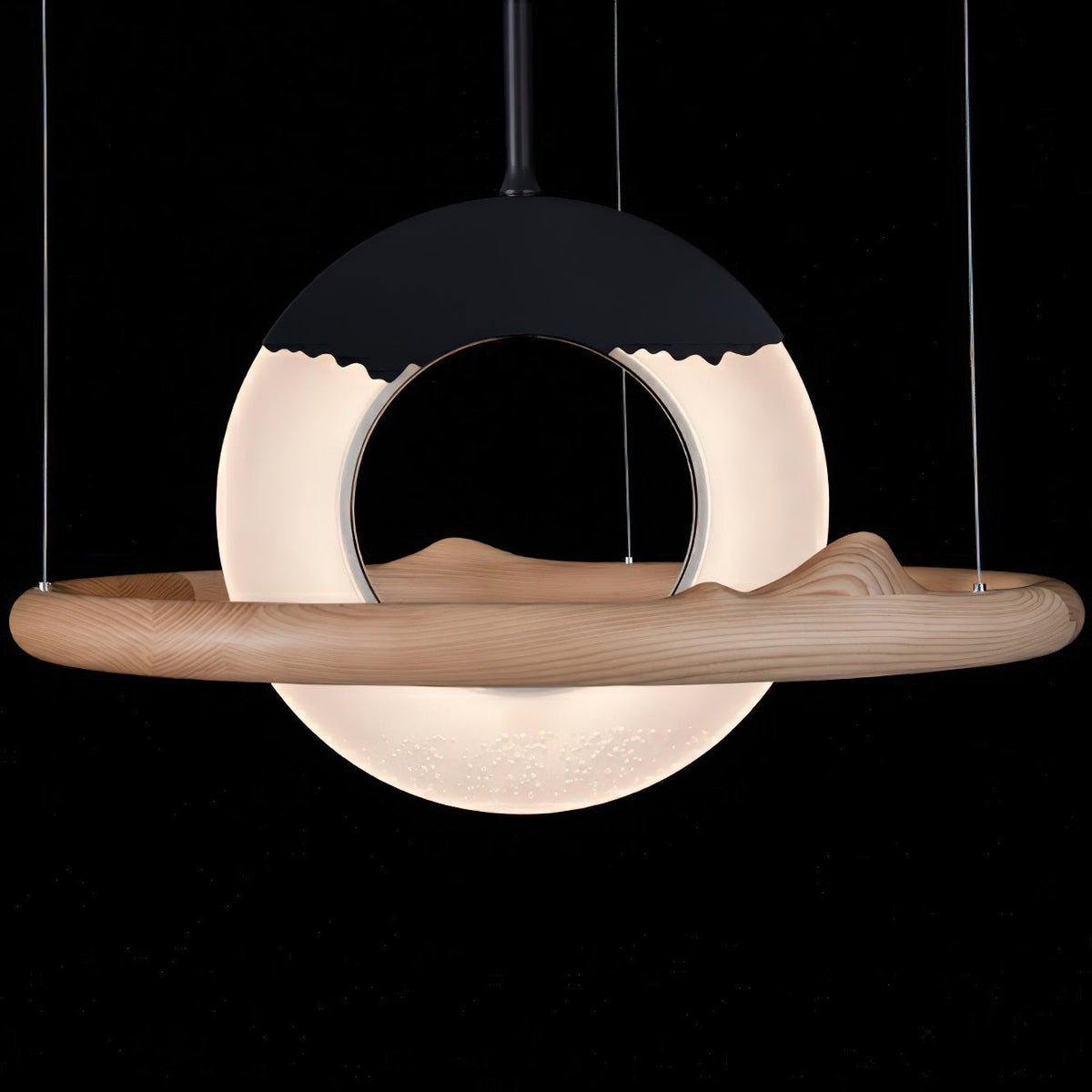 Mytalan Circulaire Acrylique Bois Pendentif Lumière - Neutralighting