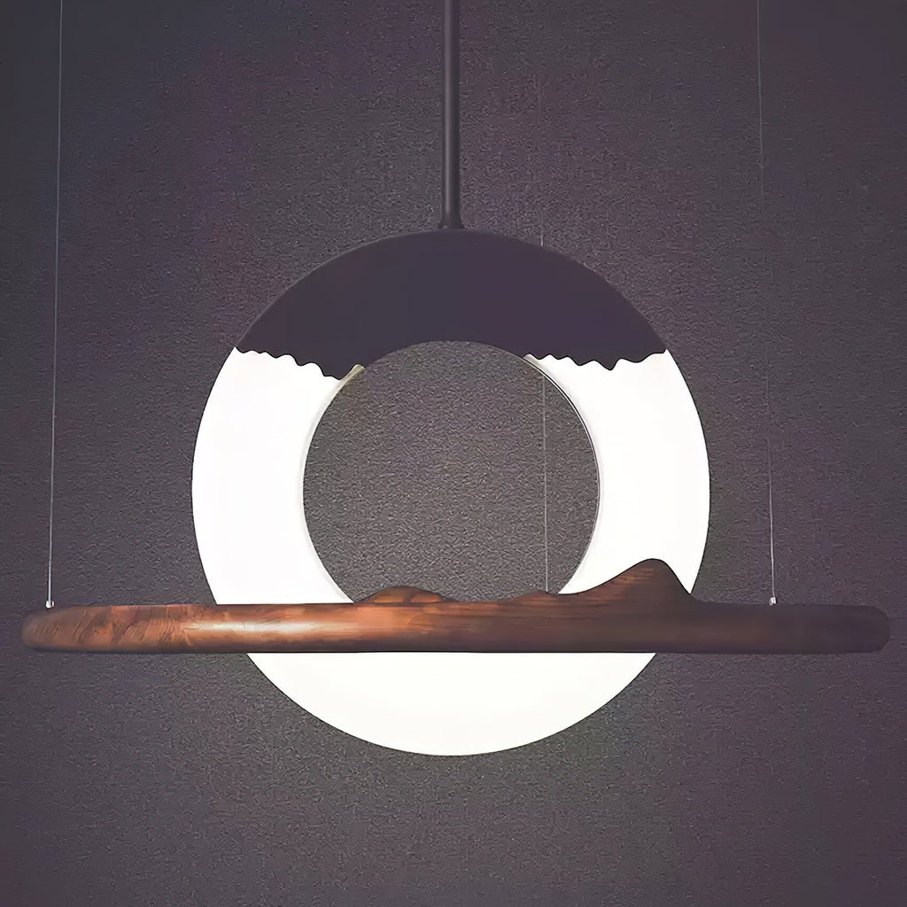 Mytalan Circulaire Acrylique Bois Pendentif Lumière - Neutralighting