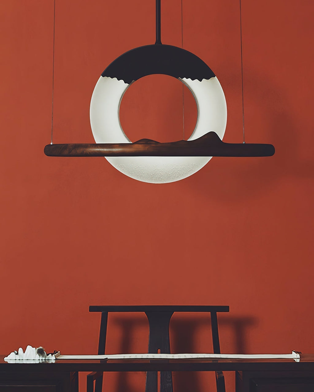 Mytalan Circulaire Acrylique Bois Pendentif Lumière - Neutralighting