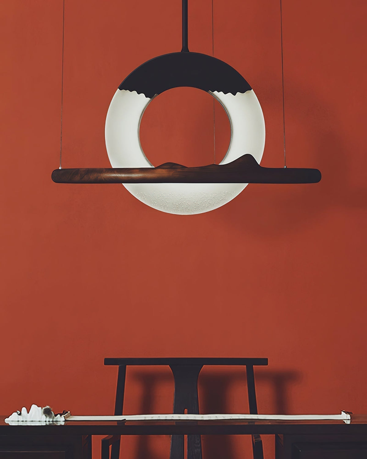 Mytalan Circulaire Acrylique Bois Pendentif Lumière - Neutralighting