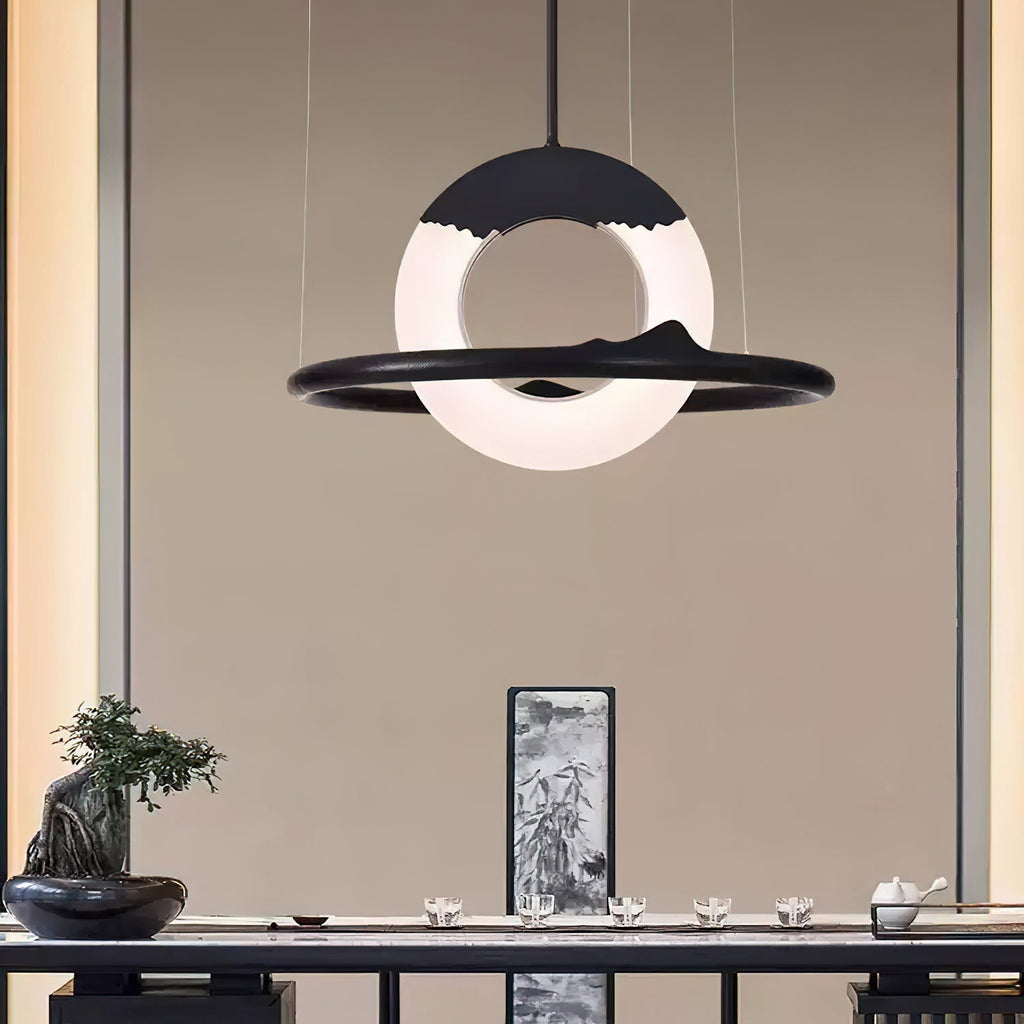 Mytalan Circulaire Acrylique Bois Pendentif Lumière - Neutralighting