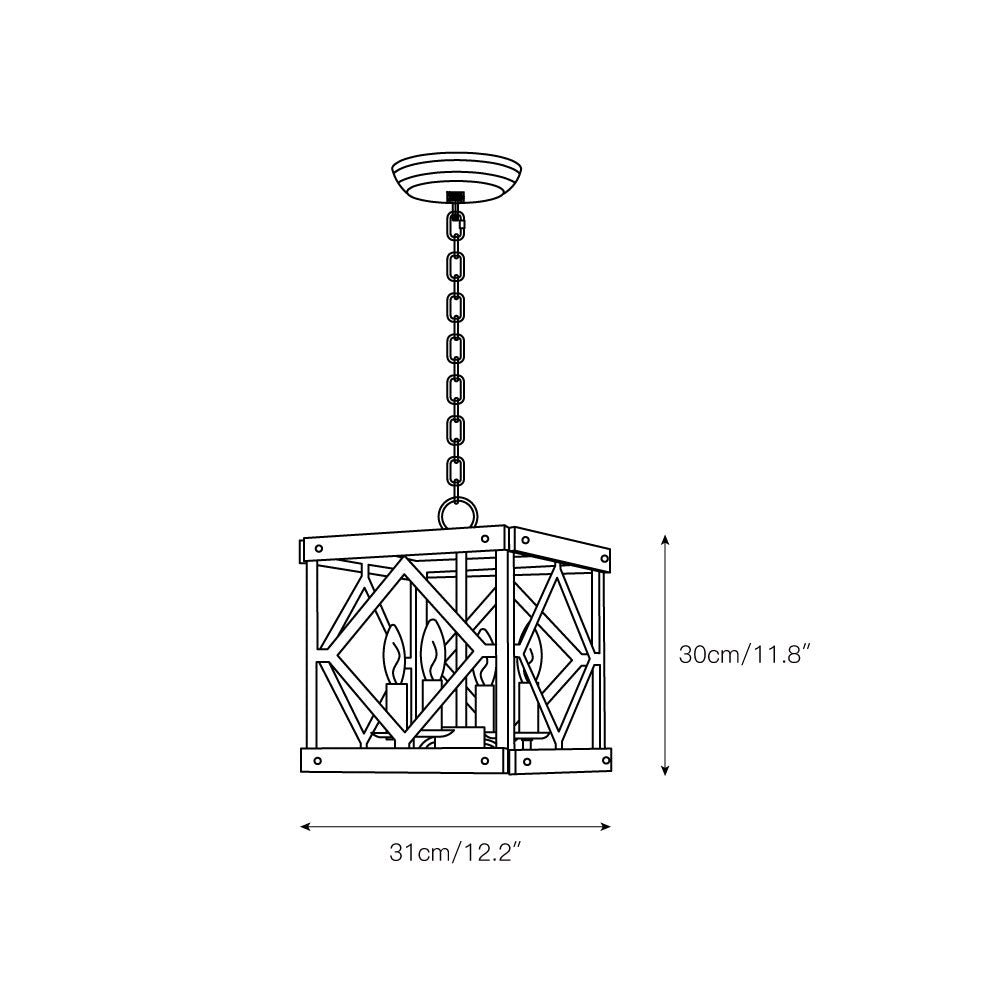 Zelaeora Suspension Métal Bois Créativité Individuelle 4 Lumières - Neutralighting