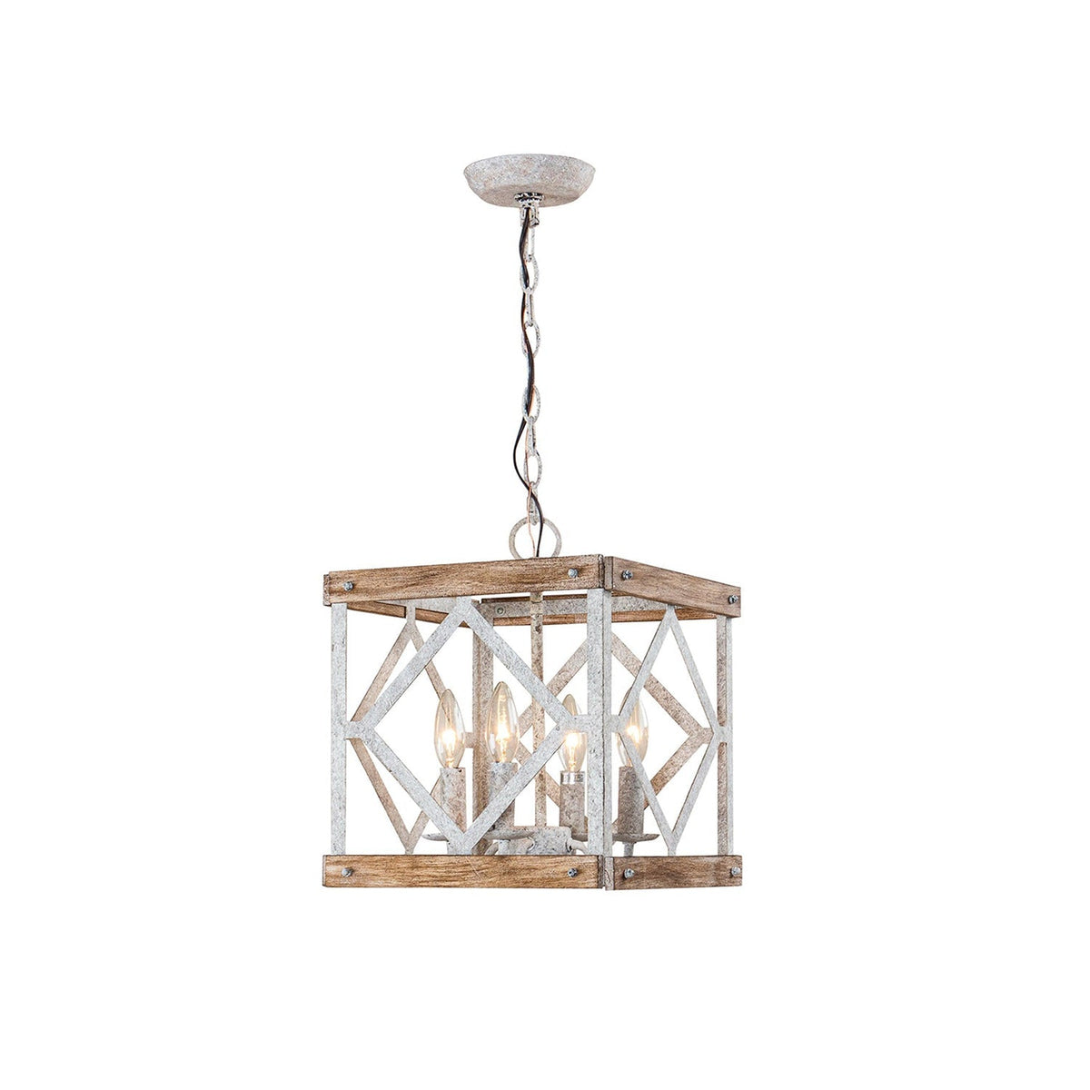 Zelaeora Suspension Métal Bois Créativité Individuelle 4 Lumières - Neutralighting