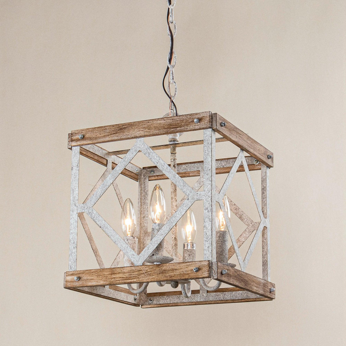 Zelaeora Suspension Métal Bois Créativité Individuelle 4 Lumières - Neutralighting