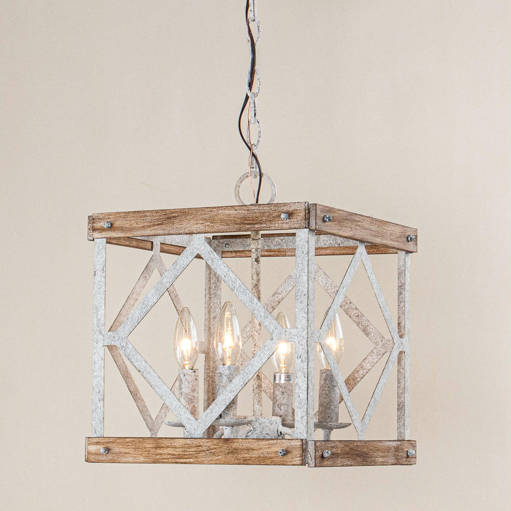 Zelaeora Suspension Métal Bois Créativité Individuelle 4 Lumières - Neutralighting