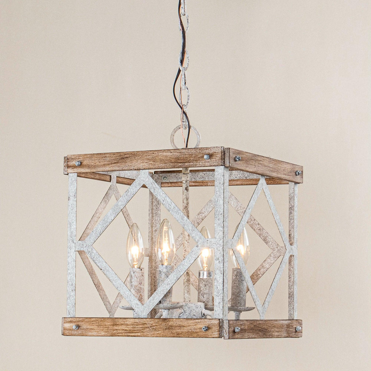 Zelaeora Suspension Métal Bois Créativité Individuelle 4 Lumières - Neutralighting