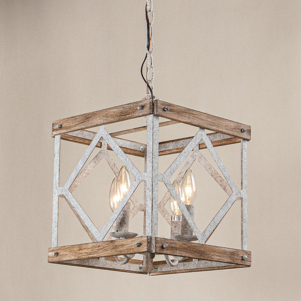 Zelaeora Suspension Métal Bois Créativité Individuelle 4 Lumières - Neutralighting