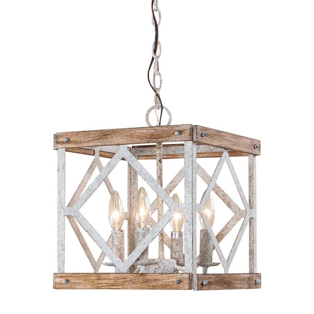 Zelaeora Suspension Métal Bois Créativité Individuelle 4 Lumières - Neutralighting