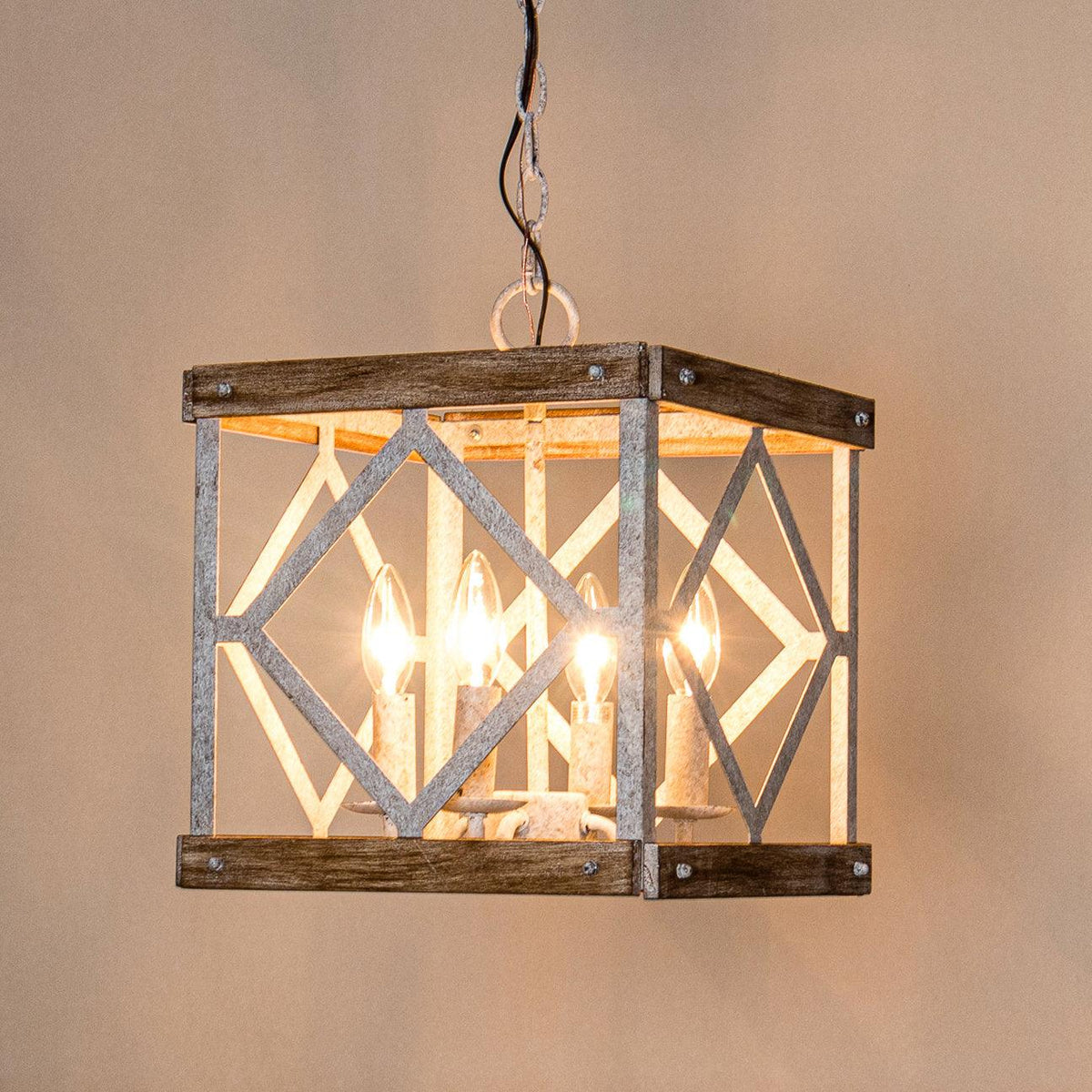 Zelaeora Suspension Métal Bois Créativité Individuelle 4 Lumières - Neutralighting