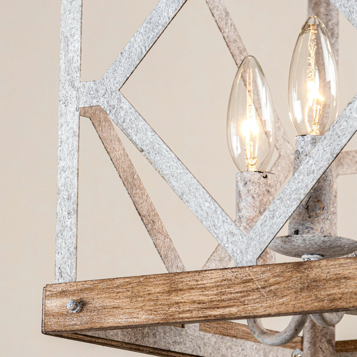 Zelaeora Suspension Métal Bois Créativité Individuelle 4 Lumières - Neutralighting
