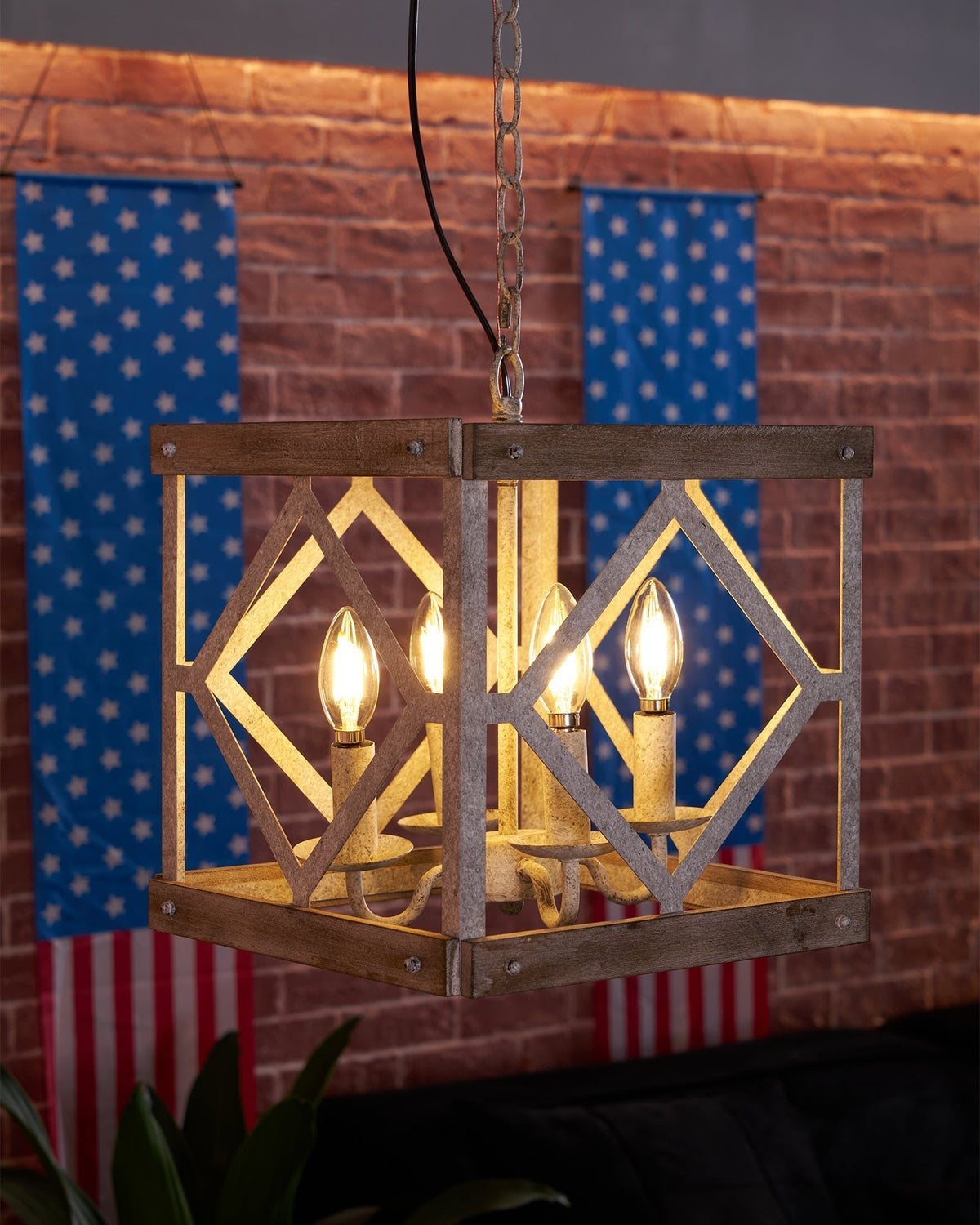 Zelaeora Suspension Métal Bois Créativité Individuelle 4 Lumières - Neutralighting