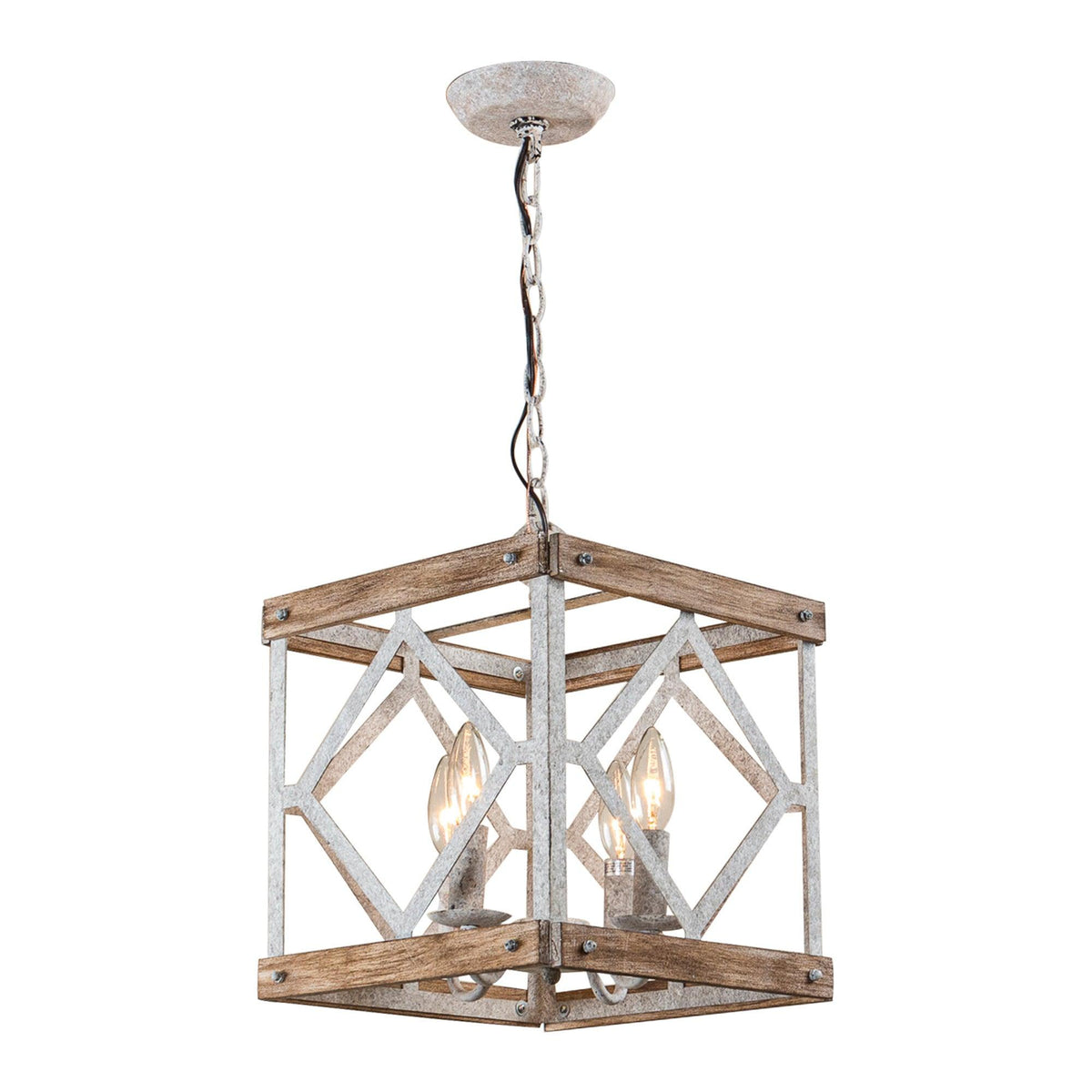 Zelaeora Suspension Métal Bois Créativité Individuelle 4 Lumières - Neutralighting