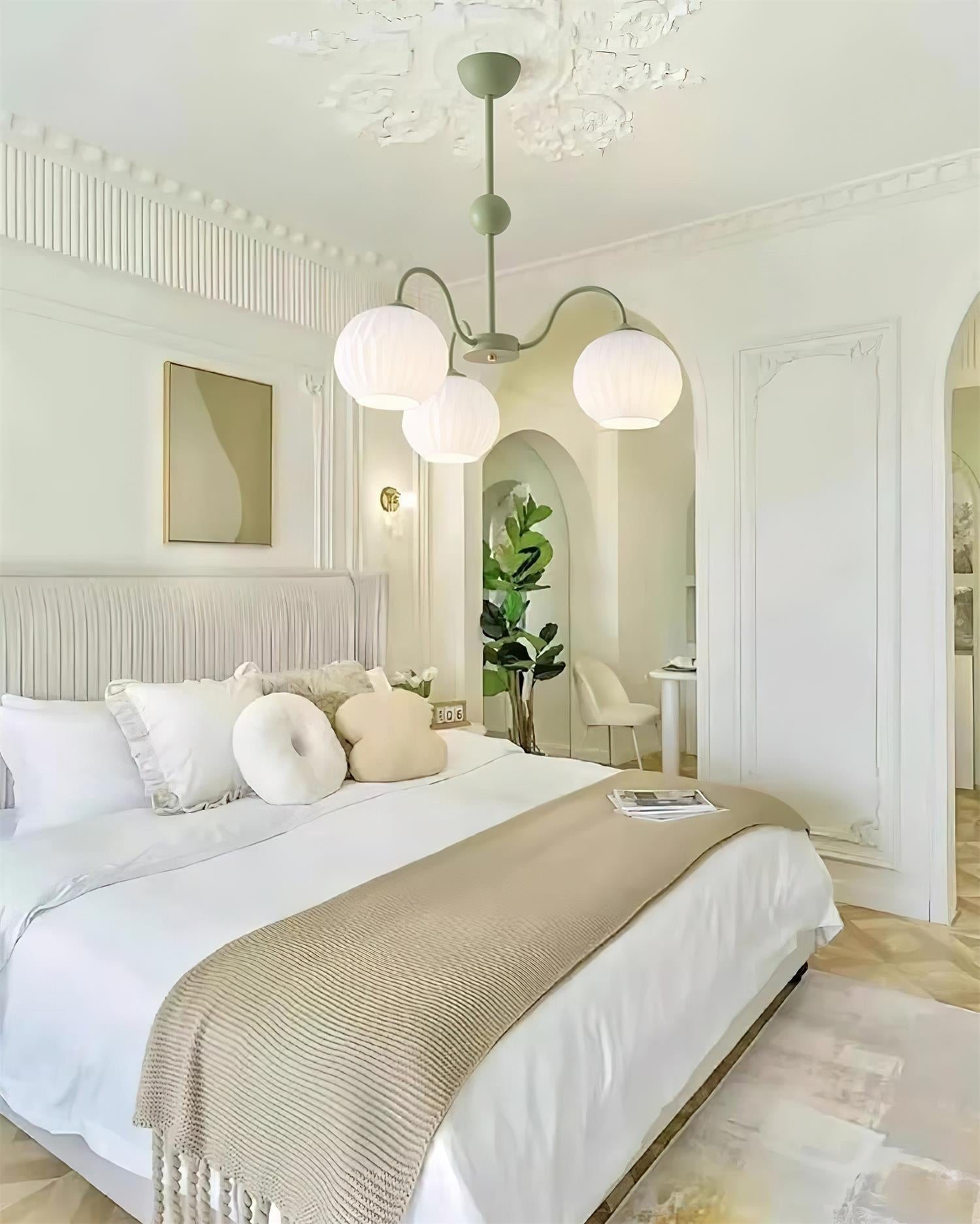 Lustra Chandelier Moderne à 8 Lumières en Verre Ridé Vert - Neutralighting