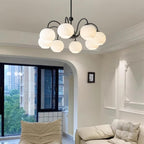 Lustra Chandelier Moderne à 8 Lumières en Verre Ridé Vert - Neutralighting