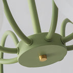 Lustra Chandelier Moderne à 8 Lumières en Verre Ridé Vert - Neutralighting