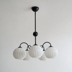 Lustra Chandelier Moderne à 8 Lumières en Verre Ridé Vert - Neutralighting