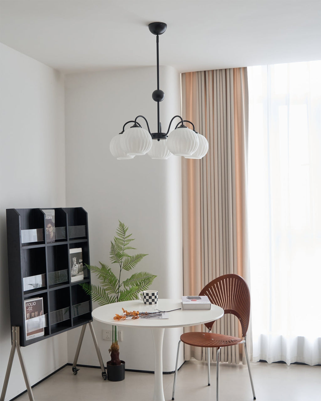 Lustra Chandelier Moderne à 8 Lumières en Verre Ridé Vert - Neutralighting
