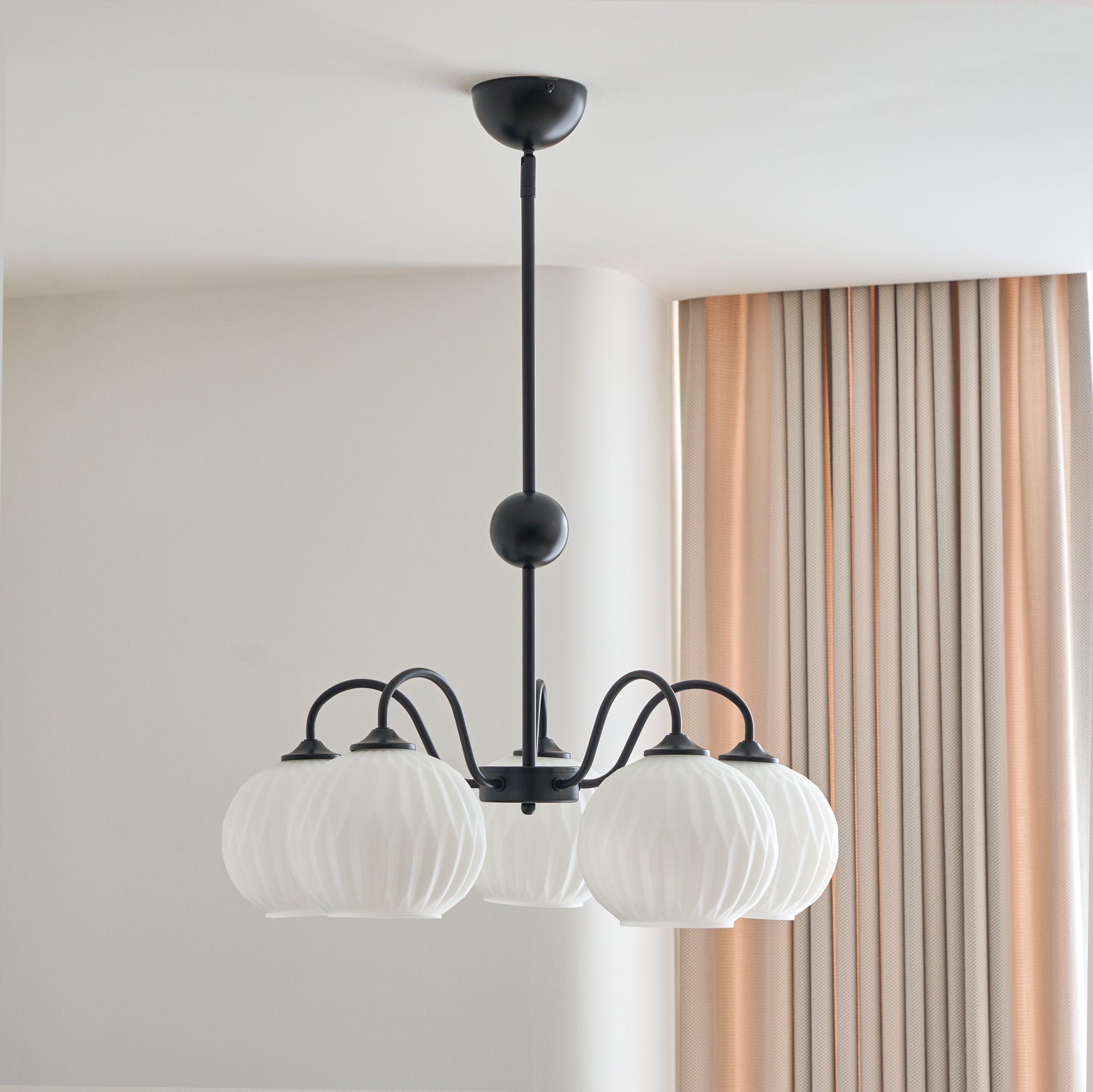 Lustra Chandelier Moderne à 8 Lumières en Verre Ridé Vert - Neutralighting