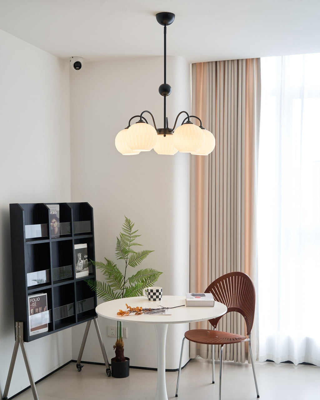 Lustra Chandelier Moderne à 8 Lumières en Verre Ridé Vert - Neutralighting