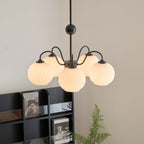 Lustra Chandelier Moderne à 8 Lumières en Verre Ridé Vert - Neutralighting
