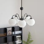 Lustra Chandelier Moderne à 8 Lumières en Verre Ridé Vert - Neutralighting