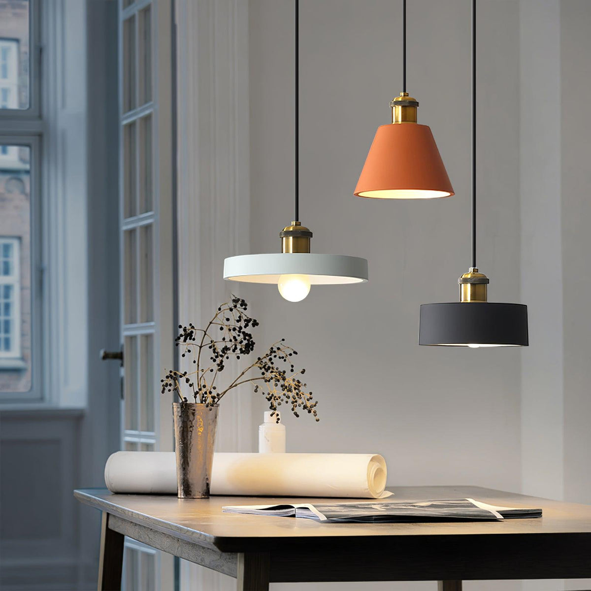 Trio Lampe Suspendue Industrielle en Résine - Neutralighting