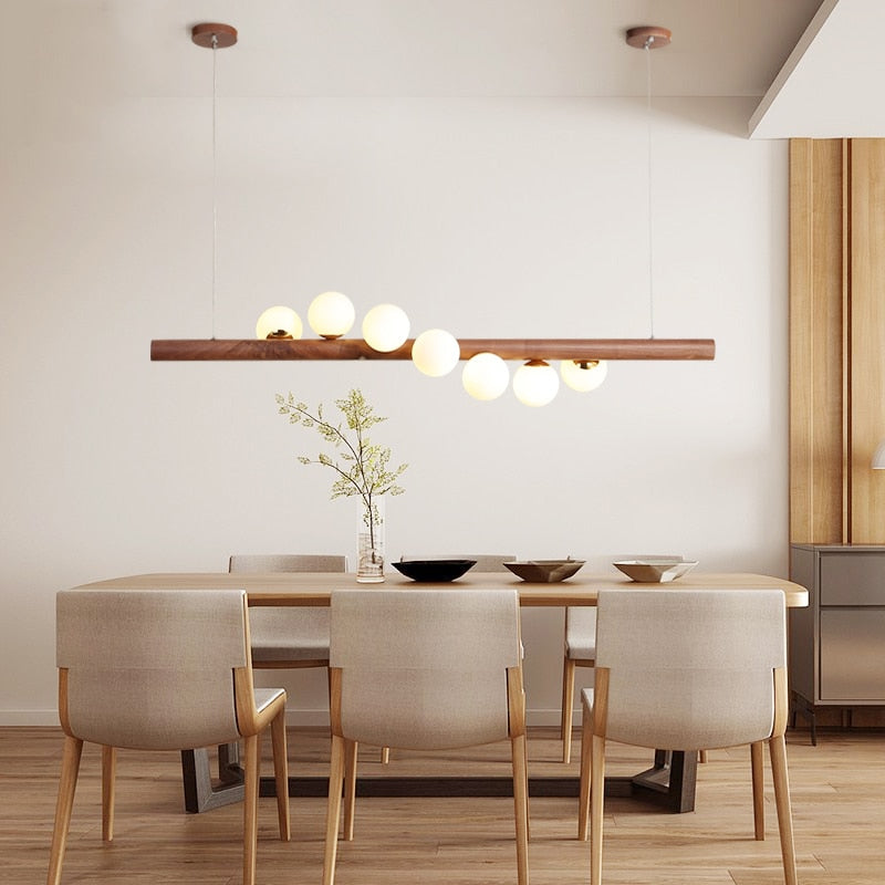 Valentina Verre Bolla Suspension en Bois/Noce - Neutralighting
