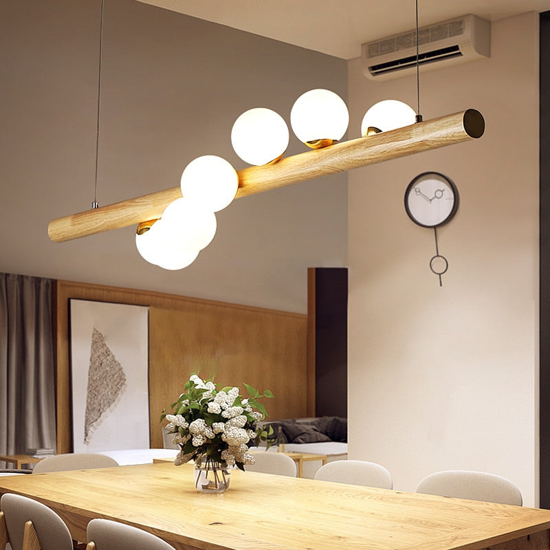Valentina Verre Bolla Suspension en Bois/Noce - Neutralighting