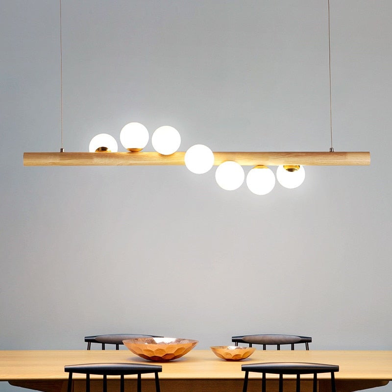 Valentina Verre Bolla Suspension en Bois/Noce - Neutralighting