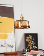 Amberlyn Lampe Pendante Verre Ambre Vintage - Neutralighting