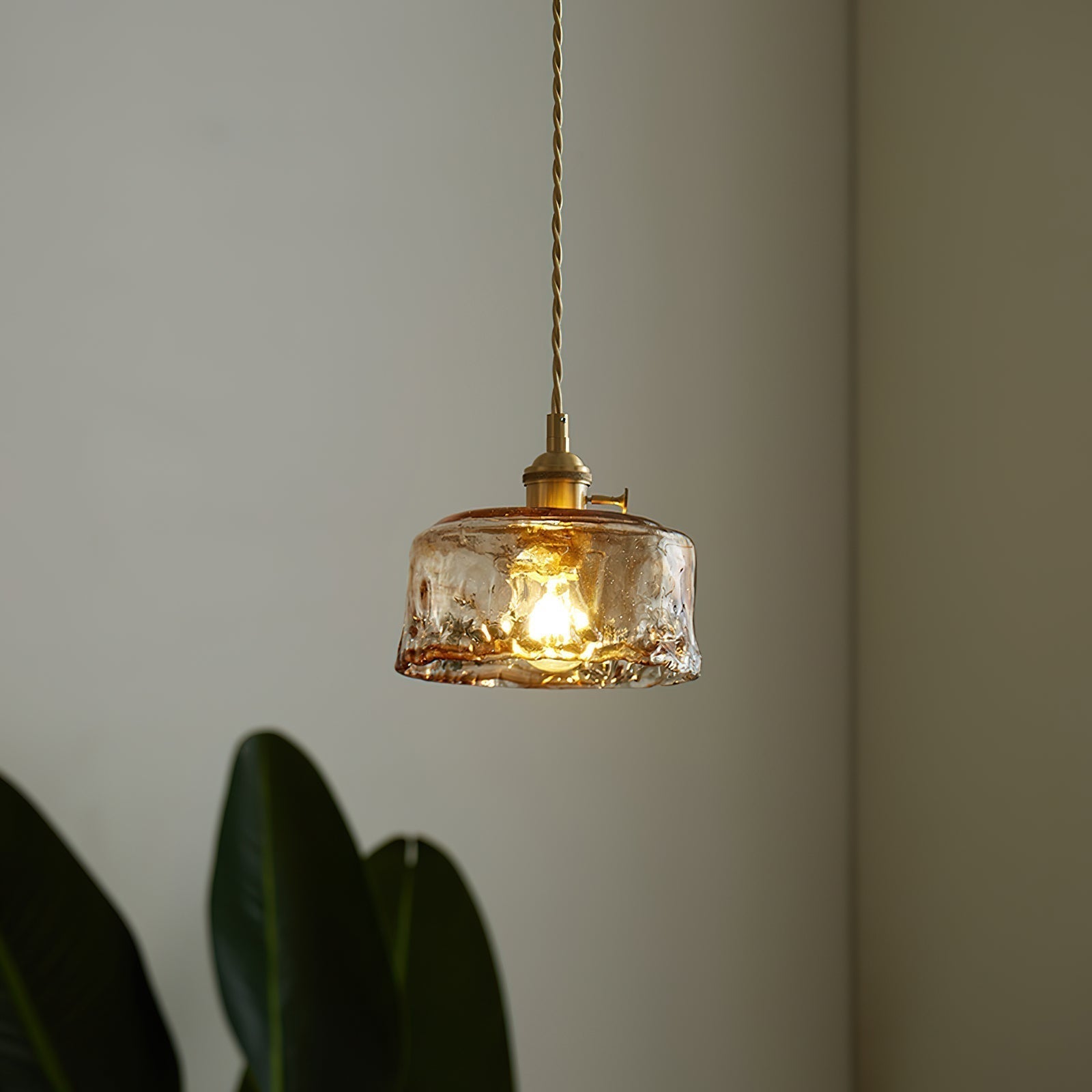 Amberlyn Lampe Pendante Verre Ambre Vintage - Neutralighting