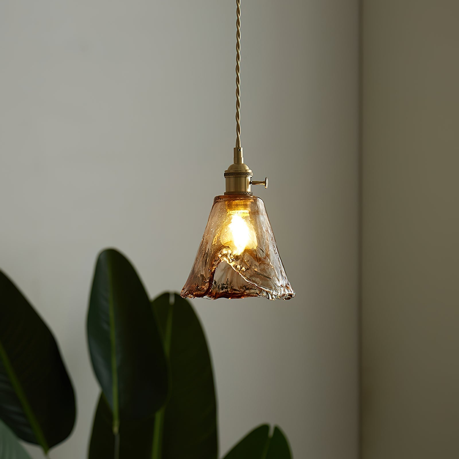 Amberlyn Lampe Pendante Verre Ambre Vintage - Neutralighting