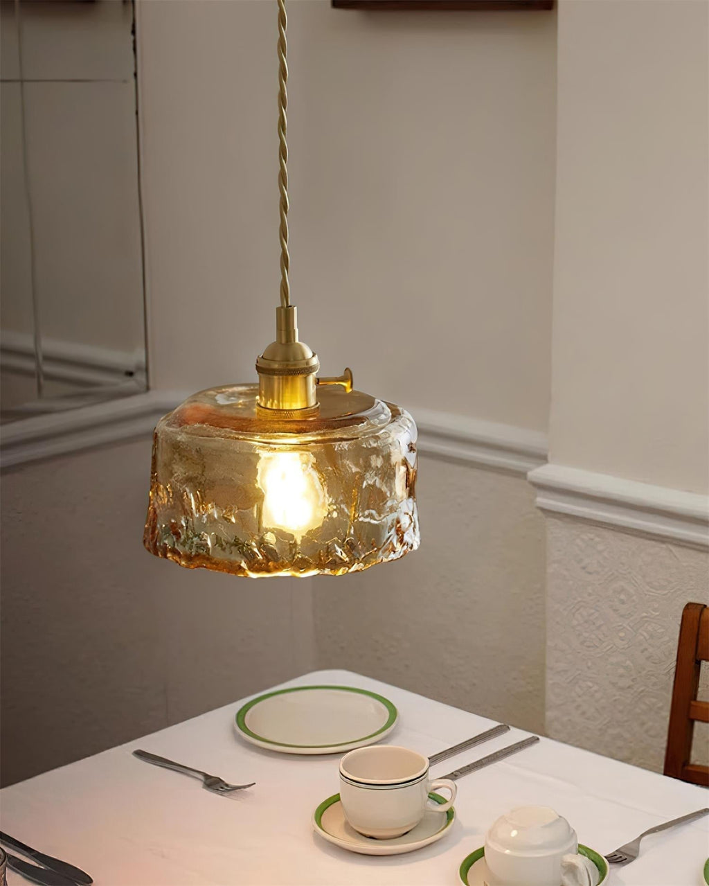 Amberlyn Lampe Pendante Verre Ambre Vintage - Neutralighting