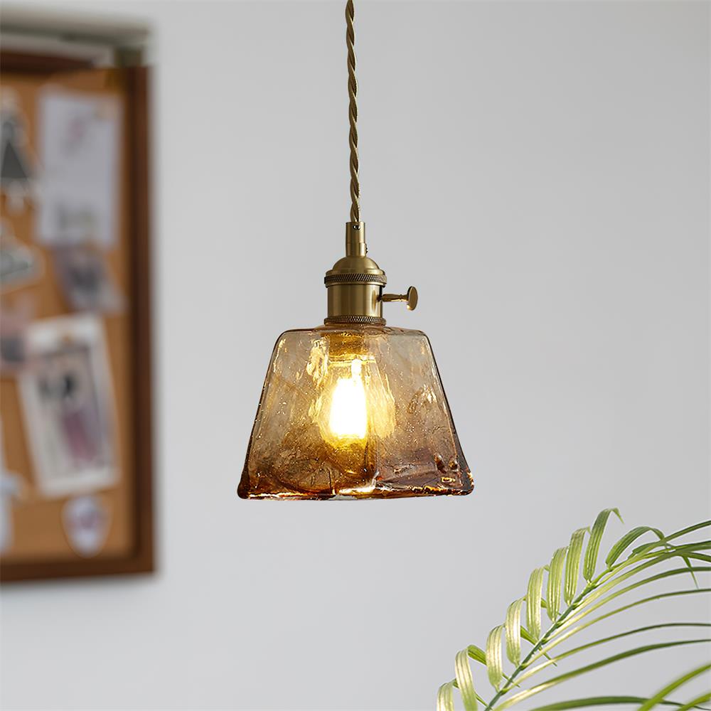 Amberlyn Lampe Pendante Verre Ambre Vintage - Neutralighting