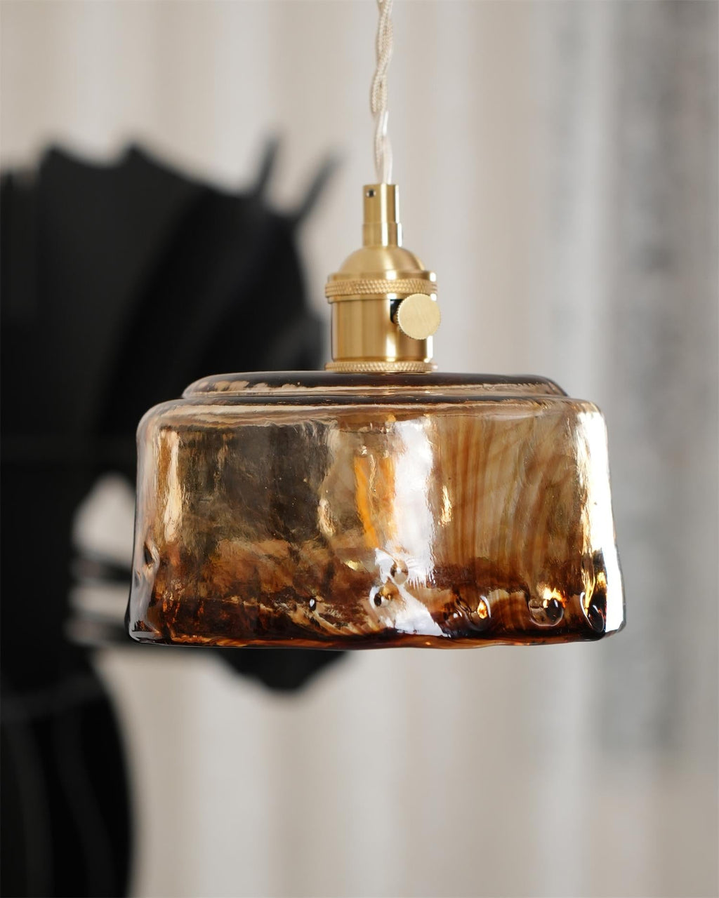 Amberlyn Lampe Pendante Verre Ambre Vintage - Neutralighting