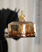 Amberlyn Lampe Pendante Verre Ambre Vintage - Neutralighting