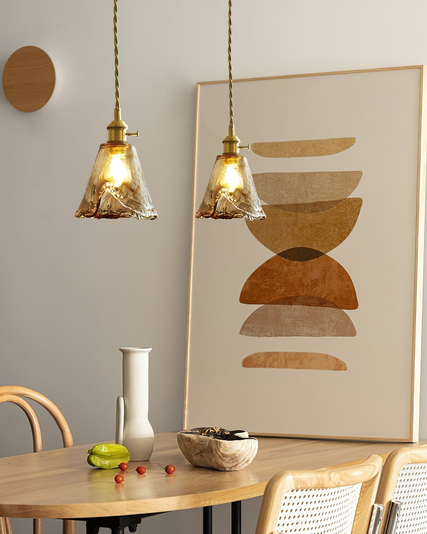 Amberlyn Lampe Pendante Verre Ambre Vintage - Neutralighting