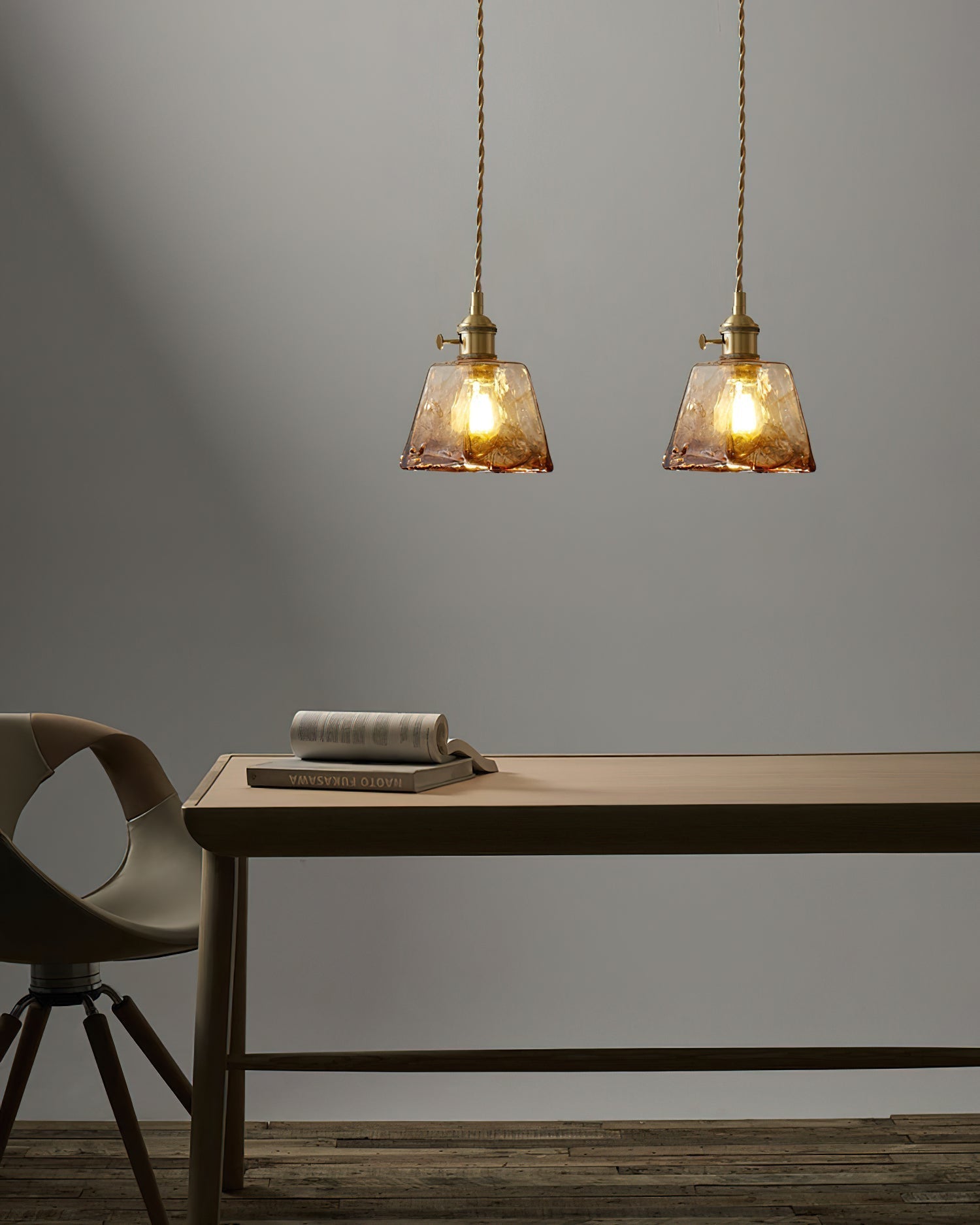 Amberlyn Lampe Pendante Verre Ambre Vintage - Neutralighting